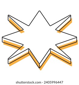 2d isometric star shape icon Vector illustration