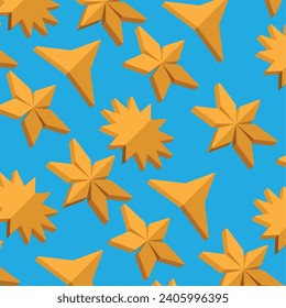 2d isometric star shapes icon Pattern background Vector illustration