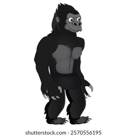 2d King Kong gorilla whiteboard vector illustration.