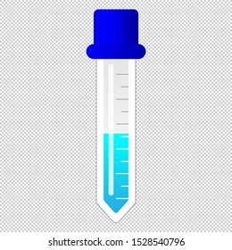 2D Laboratory Equipment Cartoon Vector - Plastic Lab Centrifuge Tube Icon Isolated On Transparent Background