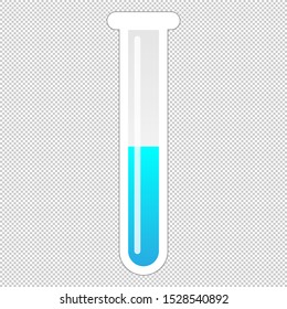 2D Laboratory Equipment Cartoon Vector - Lab Glass Test Tube Icon Isolated On Transparent Background