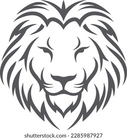 2d Lion Vector Face simple style