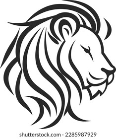 2d Lion Vector Face simple style