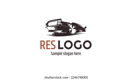Logo 2d inspirado en un auto. Puede descargar el archivo EPS.