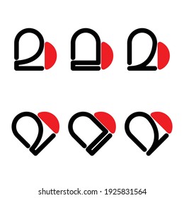 2D Love Logo. Letter 2D Typography Art.