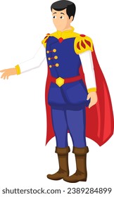 2D Man king character isolated vector illustration