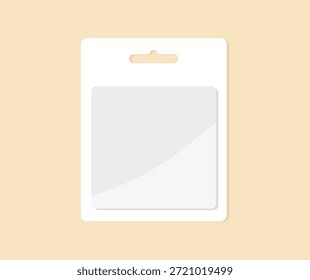2d mockup design of transparent plastic blister with hanging slot
