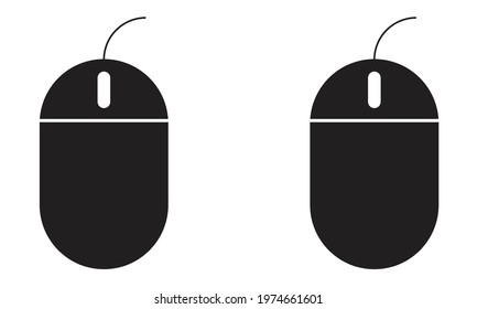 A 2D mouse vector design with a simple design in black