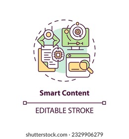 2D multicolor icon representing smart content, isolated vector illustration of innovation in education.