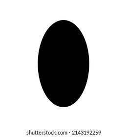 2D oval shape in mathematics. Black oval shape drawing for kids isolated on white background