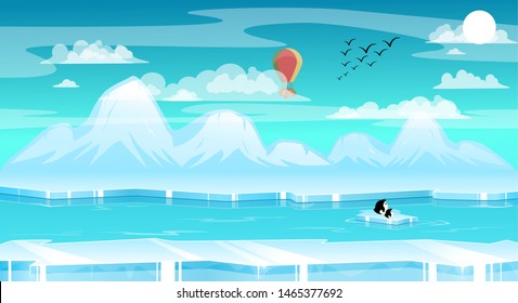 2D Parallax ice Background. You can use this background for a game or application project. 100% vector.