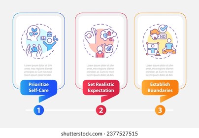 2D parenting children with health issues vector infographics template with thin linear icons concept, data visualization with 3 steps, process timeline chart.