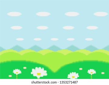 2D Pixel Art Retro Game Assets - Level Scene