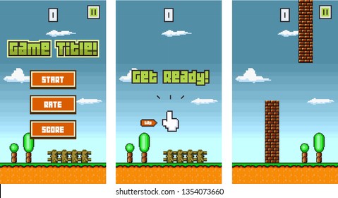 2D Pixel Art Retro Game Assets - Level Scene