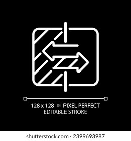 2D pixel perfect customizable white choice icon, isolated vector, thin line illustration representing comparisons.