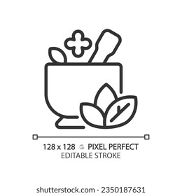 2D pixel perfect editable black ayurveda icon, isolated vector, meditation thin line illustration.