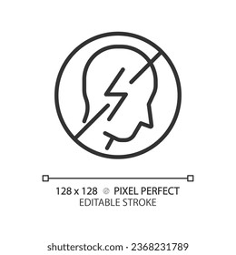 2D pixel perfect editable black self control icon, isolated vector, thin line illustration representing soft skills.