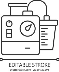 2D pixel perfect editable black dialysis equipment icon, isolated vector, thin line illustration representing medical care equipment.