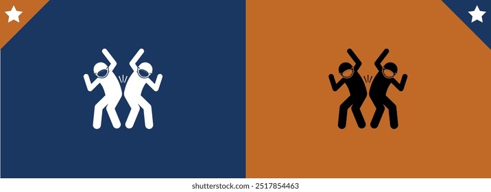 2D Pixel perfekt bearbeitbare schwarze Tanz-Symbol, einzelne Vektor, dünne Linie Illustration.