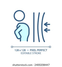 2D pixel perfect editable blue resilience icon, isolated monochromatic vector, thin line illustration representing psychology.