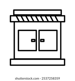 2D pixel perfect editable blue post office icon, post office icon