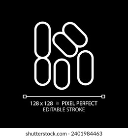 2D pixel perfect editable white bacilli icon, isolated monochromatic vector, thin line illustration representing bacteria.