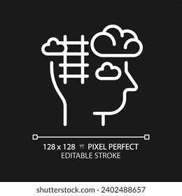 2D pixel perfect editable white ladder of success icon, isolated vector, thin line illustration representing soft skills.