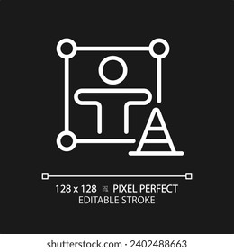 2D pixel perfect editable white accountability icon, isolated vector, thin line illustration representing soft skills.