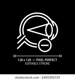2D pixel perfect editable white myopia icon, isolated vector, thin line illustration representing eye care.
