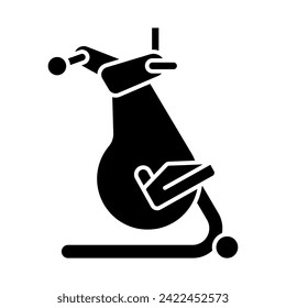 2D pixel perfect glyph style elliptical machine icon, isolated vector, silhouette illustration representing medical care equipment.