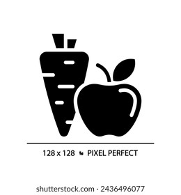 2D pixel perfect glyph style healthy diet icon, isolated vector, silhouette illustration representing allergen free.