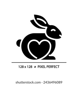 2D pixel perfect glyph style cruelty free icon, isolated vector, silhouette illustration representing allergen free.