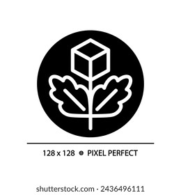 2D pixel perfect glyph style organic food icon, isolated vector, silhouette illustration representing allergen free.