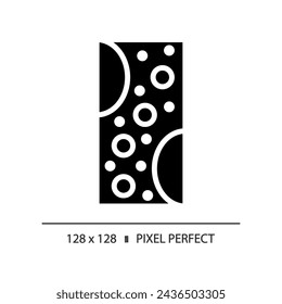Icono de metabolismo de estilo de glifo perfecto de píxel 2D, vector de silueta aislado, ilustración simple que representa la salud metabólica.