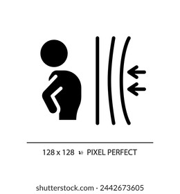 2D pixel perfect glyph style resilience icon, isolated vector, silhouette illustration representing psychology.