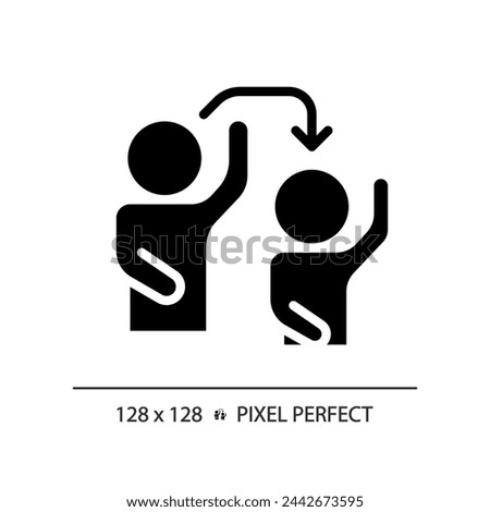 2D pixel perfect glyph style imitation icon, isolated vector, silhouette illustration representing psychology.