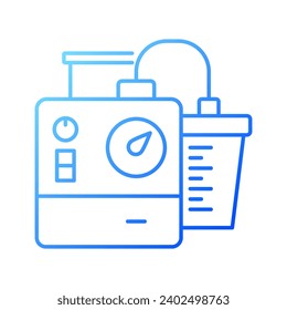 2D pixel perfect gradient dialysis equipment icon, isolated vector, thin line illustration representing medical care equipment.