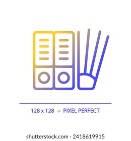 2D pixel perfect gradient file icon, isolated vector, thin line document illustration.