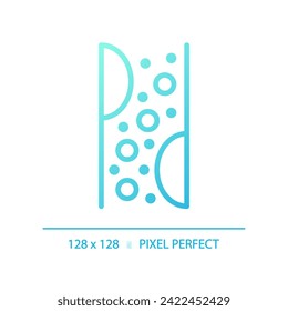 Icono de metabolismo de gradiente perfecto en píxeles 2D, vector azul aislado, ilustración de línea delgada que representa la salud metabólica.