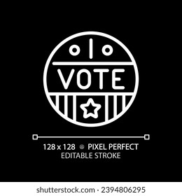 2D Pixel perfekt Symbol mit Stimmtext für dunkles Thema, einzelne Vektorgrafik für den Nachtmodus, anpassbares Stimmzeichen.