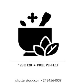 2D pixel perfect silhouette glyph style ayurveda icon, isolated vector, meditation illustration, solid pictogram.