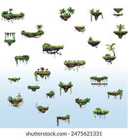 juego de plataformas 2d juego de mosaicos, juego de mosaicos flotante, obstáculos