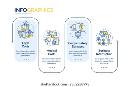 plantilla de infografía vectorial de responsabilidad de producto 2D con el concepto de iconos coloridos de línea delgada, visualización de datos con 4 pasos, diagrama de línea de tiempo de proceso.