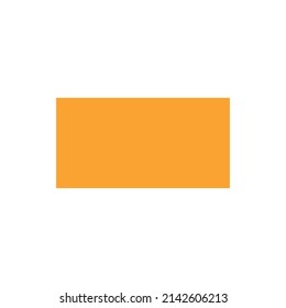 2D rectangle shape in mathematics. Orange rectangle shape drawing for kids isolated on white background