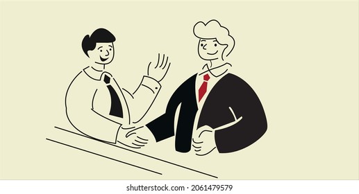 2d rendering business deal concept
