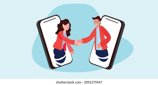 2d rendering business deal concept
