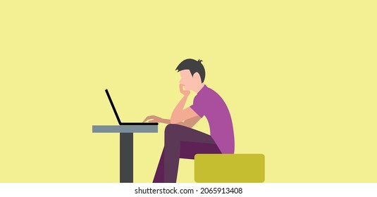 2d rendering online job concept
