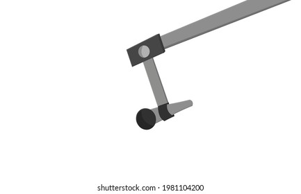 2d Retro style microphone isolated on white background, Black and
Grey color Mic with stand vector 2d illustration 