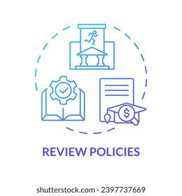 2D review policies thin line gradient icon concept, isolated vector, illustration representing athletic scholarship.