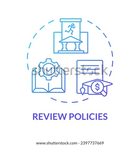 2D review policies thin line gradient icon concept, isolated vector, illustration representing athletic scholarship.